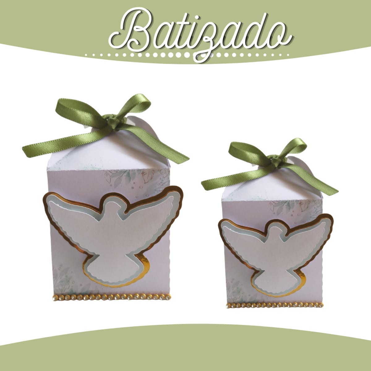 Kit Digital Batizado Verde com Caixas para Lembrancinhas 3 Kit Digital Batizado Verde com Caixas para Lembrancinhas - Imagem 3