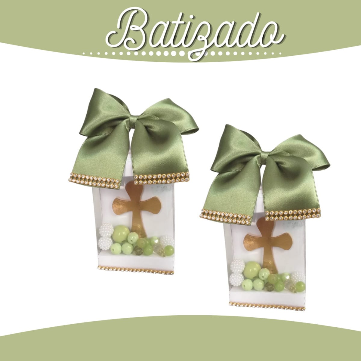 Kit Digital Batizado Verde com Caixas para Lembrancinhas 1 Kit Digital Batizado Verde com Caixas para Lembrancinhas