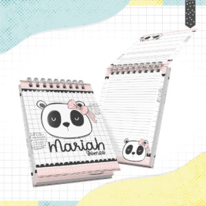 Kit Digital Bloquinho A6 Panda Menina com Nome 14 kit digital bloquinho a6 panda menina com nome
