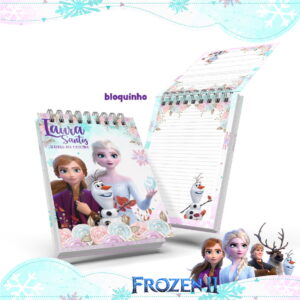 kit digital bloquinho frozen para lembrancinhas e papelaria