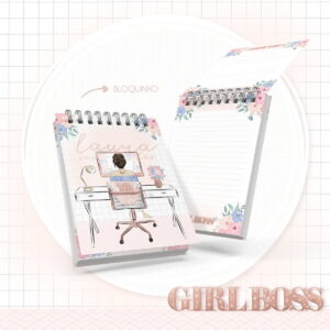 kit digital bloquinho personalizado girlboss para imprimir
