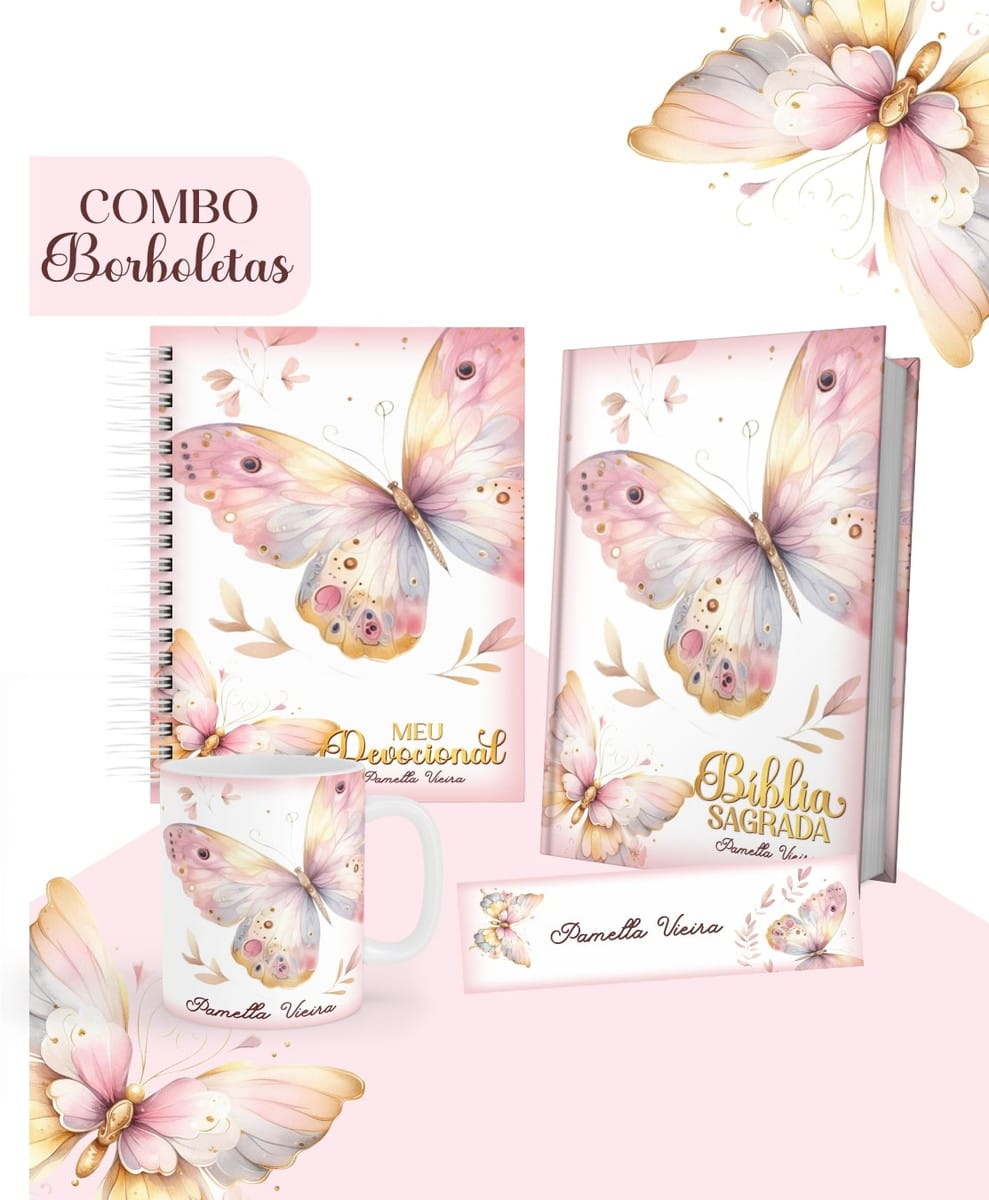 Kit Digital Borboletas para Encadernação e Devocionais 1 Kit Digital Borboletas para Encadernação e Devocionais