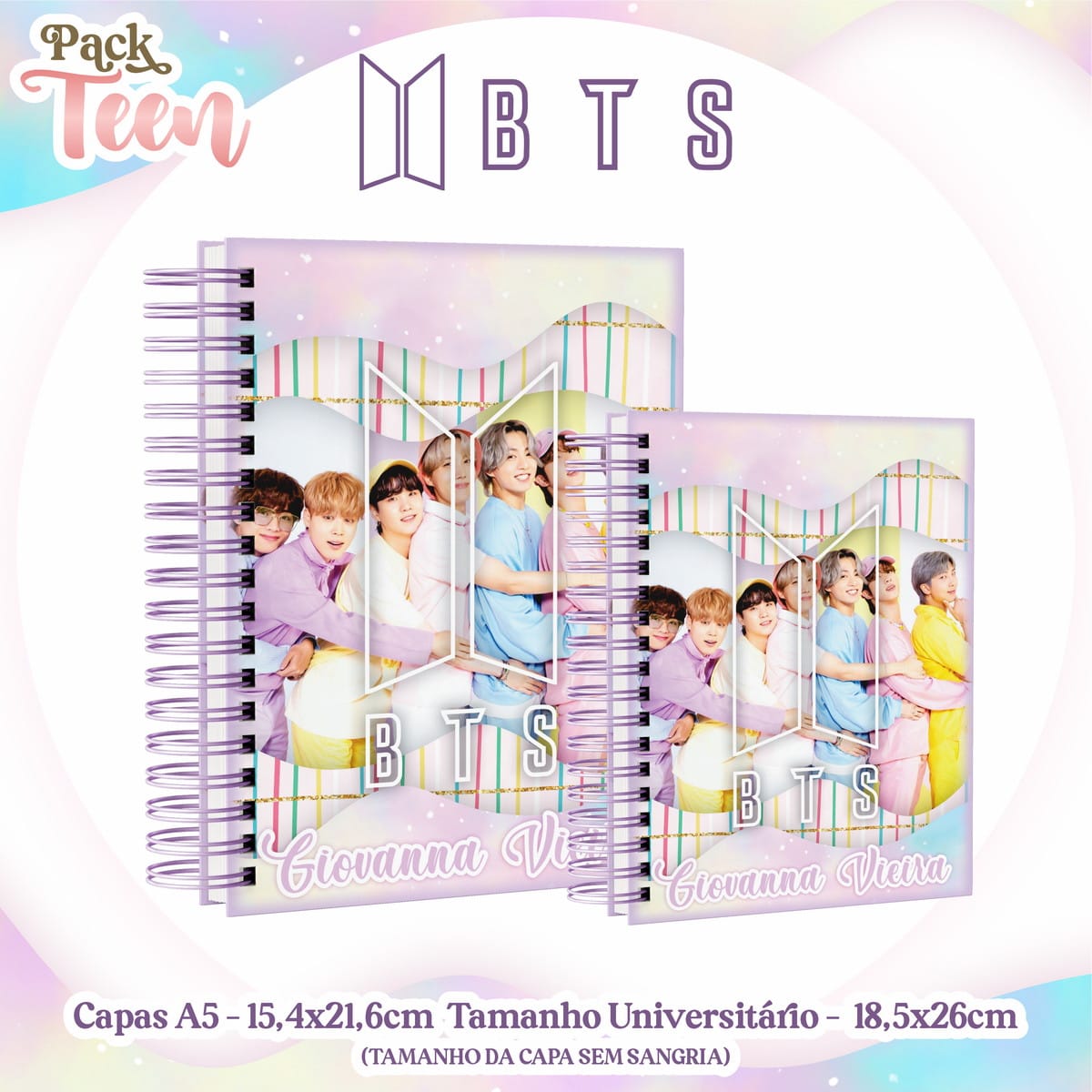 Kit Digital BTS para Encadernação e Papelaria 1 Kit Digital BTS para Encadernação e Papelaria