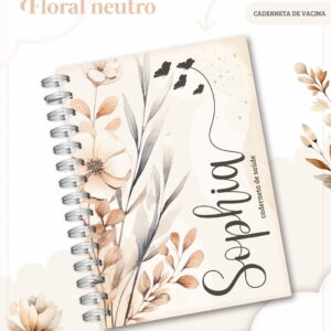 kit digital caderneta de vacina floral para personalizar