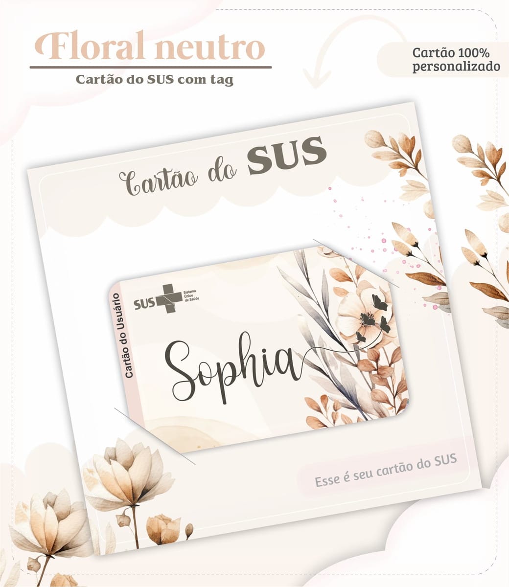 Kit Digital Caderneta de Vacina Floral para Personalizar 4 Kit Digital Caderneta de Vacina Floral para Personalizar - Imagem 4