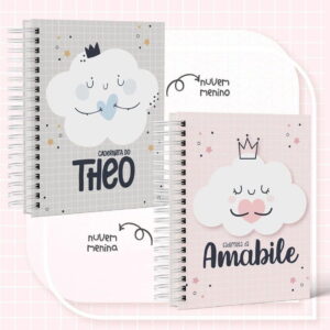 kit digital caderneta de vacina nuvem para menina e menino