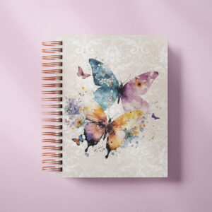 kit digital caderno a5 borboletas em aquarela