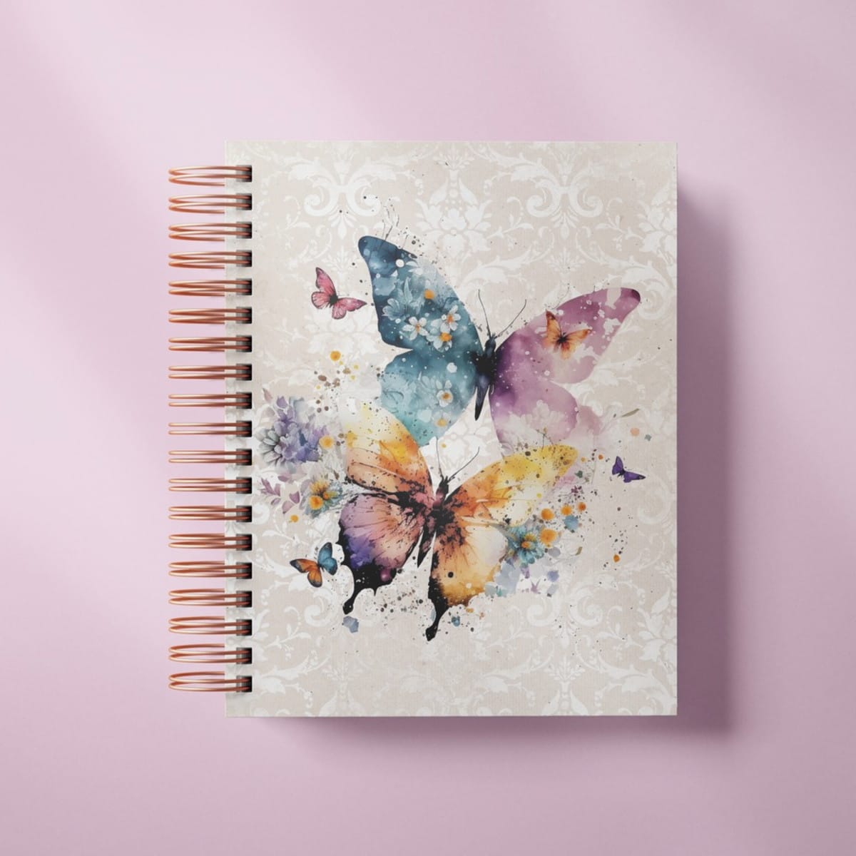 Kit Digital Caderno A5 Borboletas em Aquarela 1 Kit Digital Caderno A5 Borboletas em Aquarela