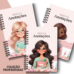 kit digital caderno de anotacoes professoras personalizavel