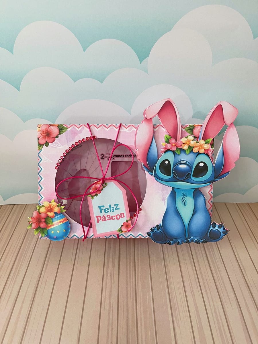 Kit Digital Caixa Mini Confeiteiro Stitch Rosa para Festa 3 Kit Digital Caixa Mini Confeiteiro Stitch Rosa para Festa - Imagem 3