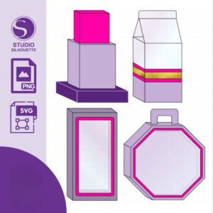kit digital caixa papelaria festa arquivo de corte e png