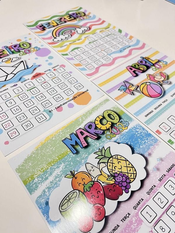 Kit Digital Calendário Infantil 2023 Pedagógico Lúdico