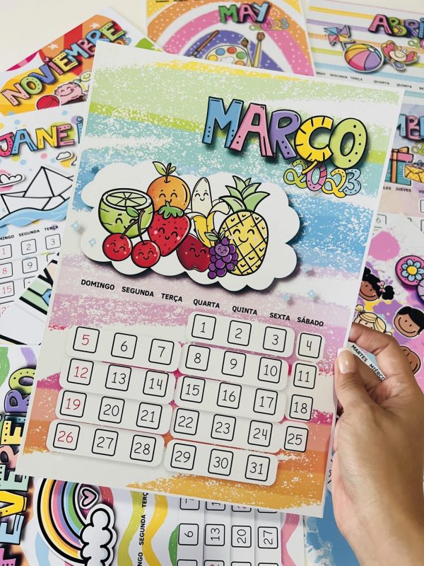 Kit Digital Calendário Infantil 2023 Pedagógico Lúdico