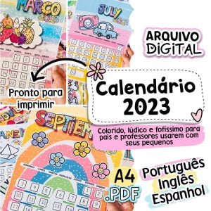 Kit Digital Calendário Infantil 2023 Pedagógico Lúdico