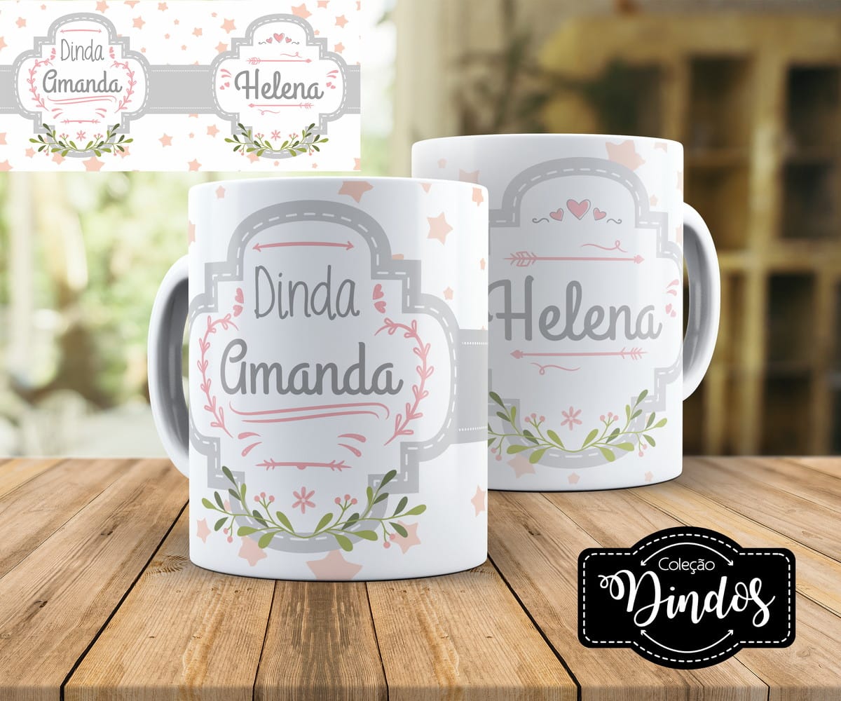 Kit digital caneca dinda com 20 artes em PNG e Corel 3 Kit digital caneca dinda com 20 artes em PNG e Corel - Imagem 3
