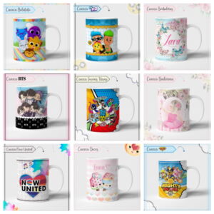 kit digital caneca infantil e adolescente com 9 artes
