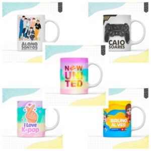 kit digital caneca volta as aulas com 5 designs