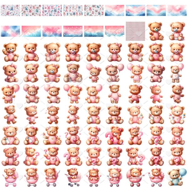 Kit Digital Cha Revelacao Ursinhos Baby Png Menino E Menina 2
