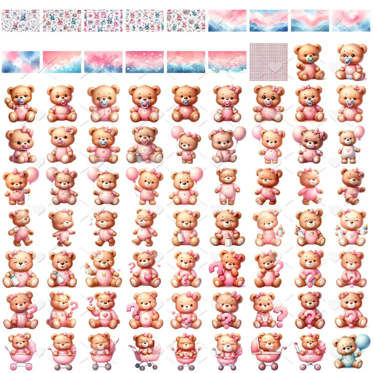 Kit Digital Chá Revelação Ursinhos Baby Png Menino e Menina 3 Kit Digital Cha Revelacao Ursinhos Baby Png Menino E Menina 2