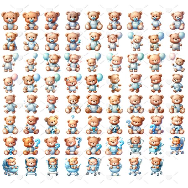Kit Digital Cha Revelacao Ursinhos Baby Png Menino E Menina