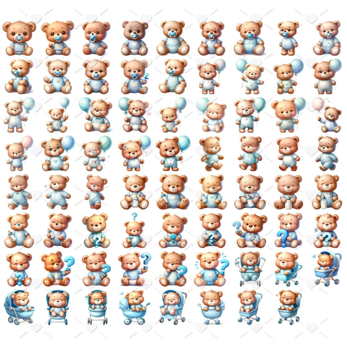 Kit Digital Chá Revelação Ursinhos Baby Png Menino e Menina 4 Kit Digital Cha Revelacao Ursinhos Baby Png Menino E Menina