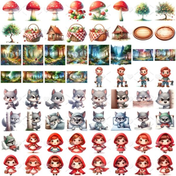 Kit Digital Chapeuzinho Vermelho Baby Png Ilustracoes Fofo 3