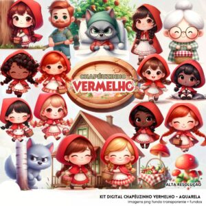 Kit Digital Chapeuzinho Vermelho Baby Png Ilustracoes Fofo 4