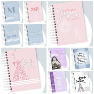 kit digital com 100 capas catolicas para agenda e planner