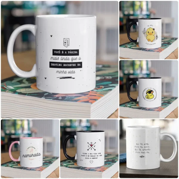 Kit Digital de Estampas para Caneca de Namorados