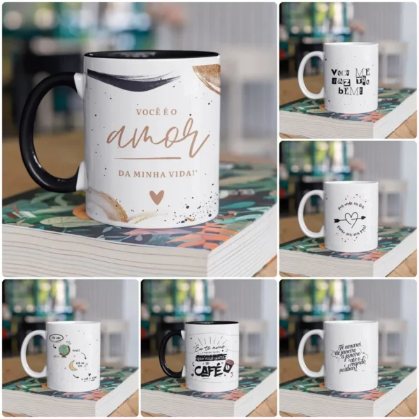 Kit Digital de Estampas para Caneca de Namorados