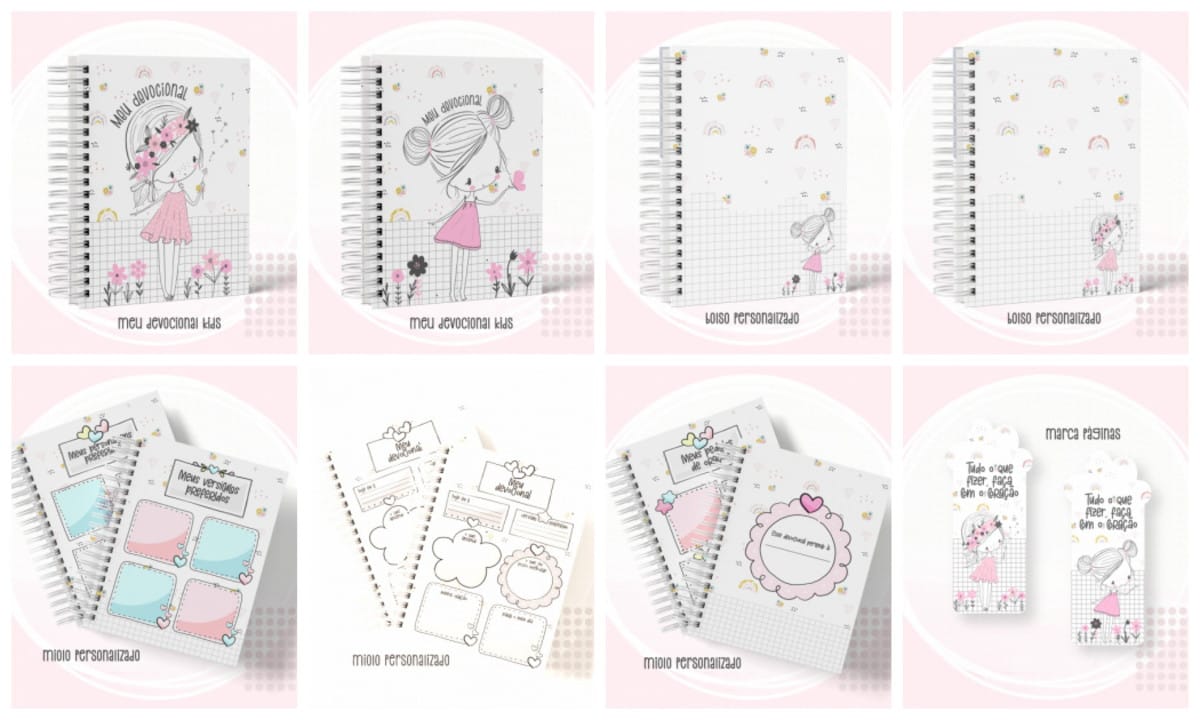 Kit Digital Devocional Infantil Menina para Imprimir 1 Kit Digital Devocional Infantil Menina para Imprimir