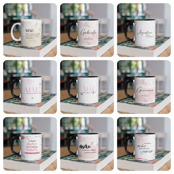 Kit Digital Dia das Mães - Artes para Sublimação em Canecas