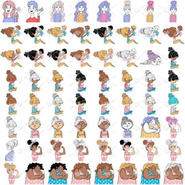 Kit Digital Dia das Mães Imagens PNG Frases Mamãe Vovó