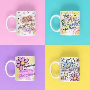 Kit Digital Dia Das Mulheres Ilustrações Frases Embalagens