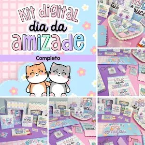 Kit Digital Dia do Amigo Corte Sublimação Mimo + Kit Digital