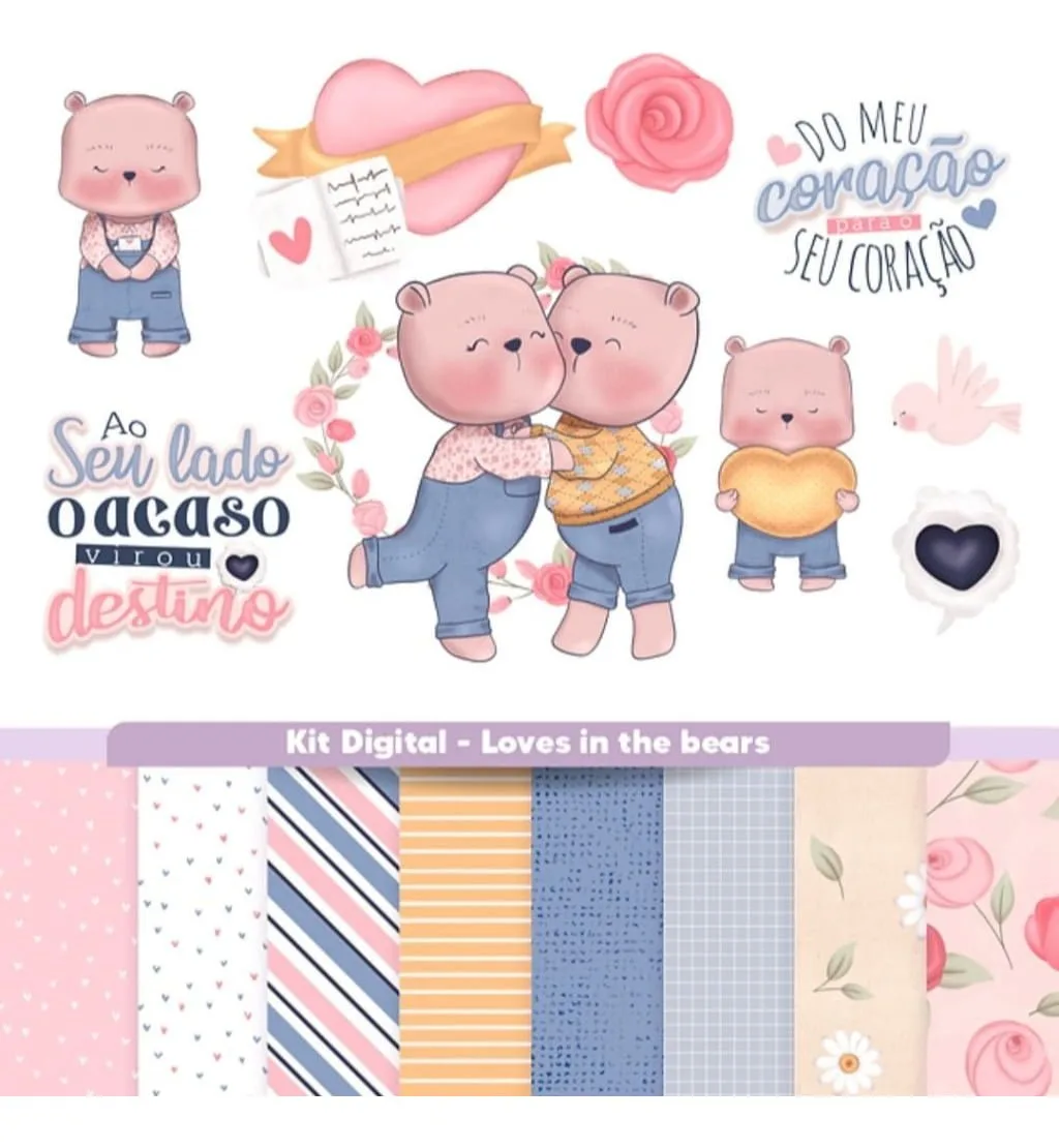 Kit Digital Dia Dos Namorados Ursinhos Fofos Frases De Amor 1 Kit Digital Dia Dos Namorados Ursinhos Fofos Frases De Amor