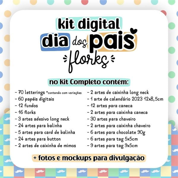 Kit Digital Dia Dos Pais Flork Frases E Ilustrações Mimos