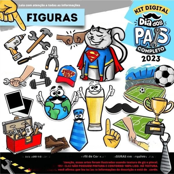 Kit Digital Dia dos Pais Frases Figuras Artes P Embalagens