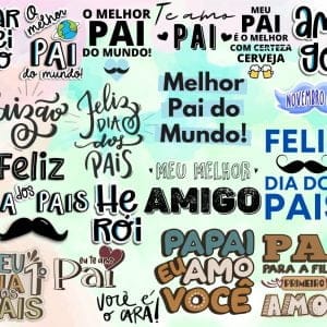 Kit Digital Dia Dos Pais Frases Lettering Super Pai Paizão