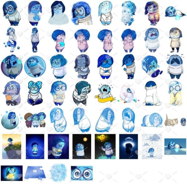 Kit Digital Divertida Mente Tristeza Ilustrações Clipart P2