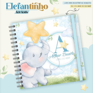 kit digital do livro do bebe elefantinho menino azul