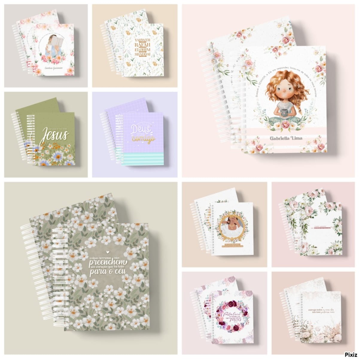 Kit Digital Encadernação Cristã Feminina Floral Completo 1 Kit Digital Encadernação Cristã Feminina Floral Completo