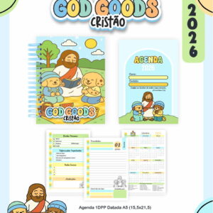 kit digital encadernacao cristao menino com agenda a5