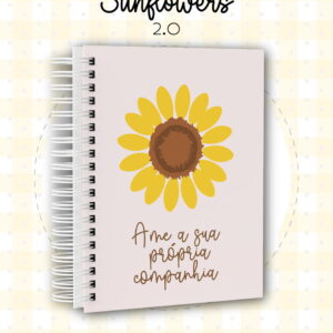kit digital encadernacao girassol com capas e agenda a5