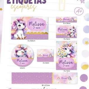 kit digital escolar unicornio para volta as aulas