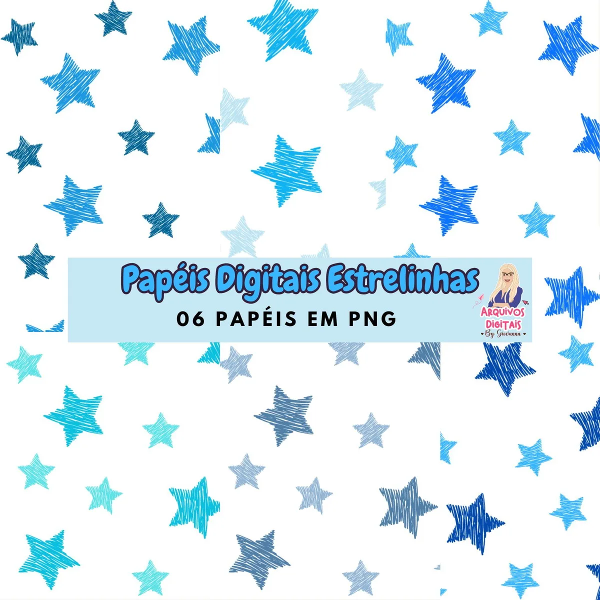 Kit Digital Estrelas Azuis - Png 1 Kit Digital Estrelas Azuis - Png