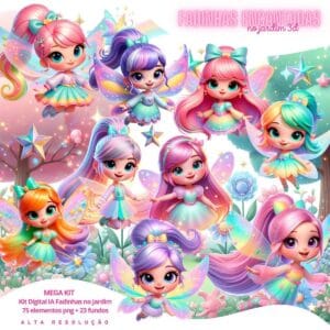 Kit Digital Fadinhas Encantadas No Jardim Baby Ilustracoes 3