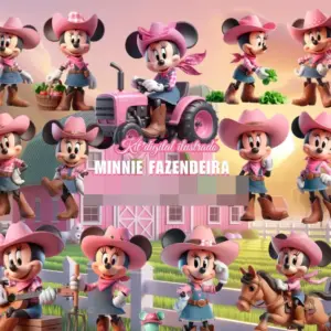 Kit Digital Fazendinha Minnie para Scrapbook e Cartonagem