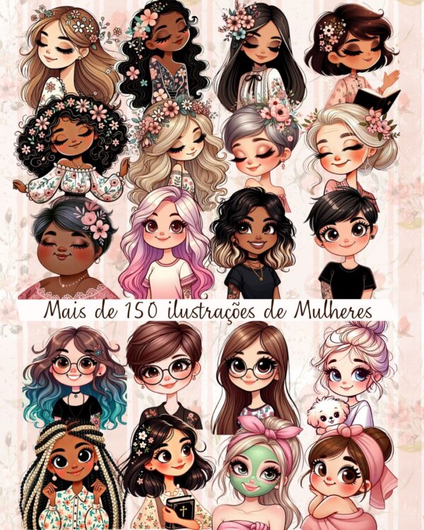 Kit Digital Feminino 2025 Ilustracoes Frases E Presentes 2