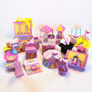 kit digital festa circo rosa com arquivos de corte